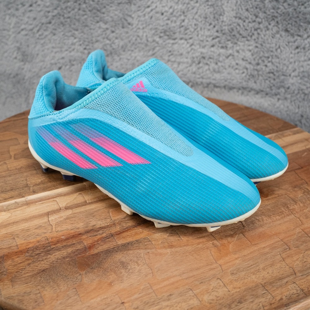 Size 2.5 - Adidas X Speedflow.3 FG Soccer Cleat Slip On Blue Pink Youth GW7497